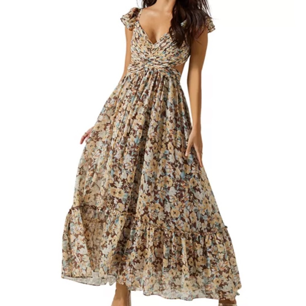 Fall floral dress, WORN ONCE